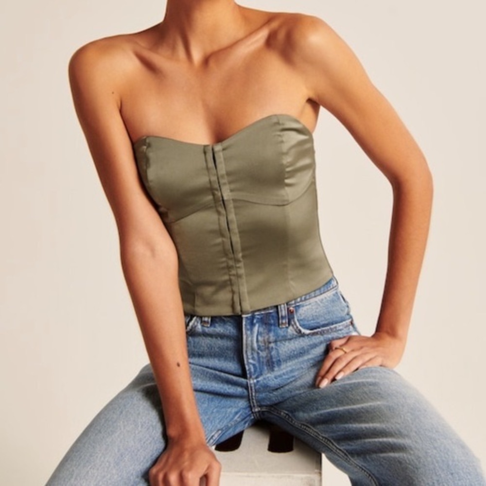 Abercrombie Strapless Hook-and-Eye Corset Top